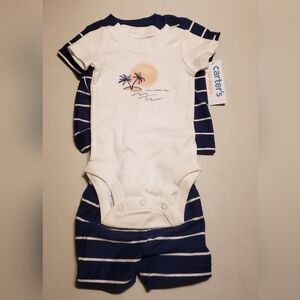 Carter's White and Navy Kids Matching Set